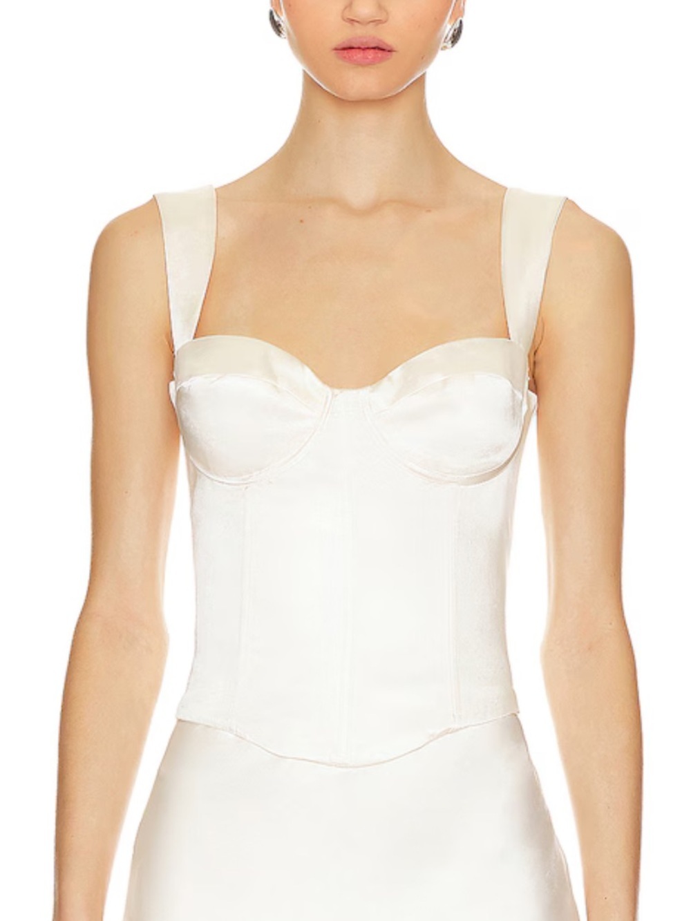 Runaway The Label Oura bustier Cream Satin Top corset Revolve XS